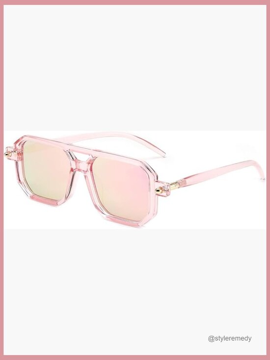 Vintage Square 70s Flat Aviator Sunglasses Retro Stylish Frame UV400 Protection